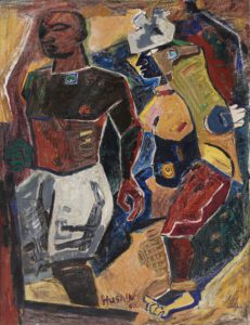 Maqbool Fida Husain, 1915 – 2011 Peasant Couple, 1950 Oil on canvas 36 1/2 x 47 1/2 inches (93 x 120.5 cm) The Chester and Davida Herwitz Collection, Peabody Essex Museum, Salem, Massachusetts, E301169