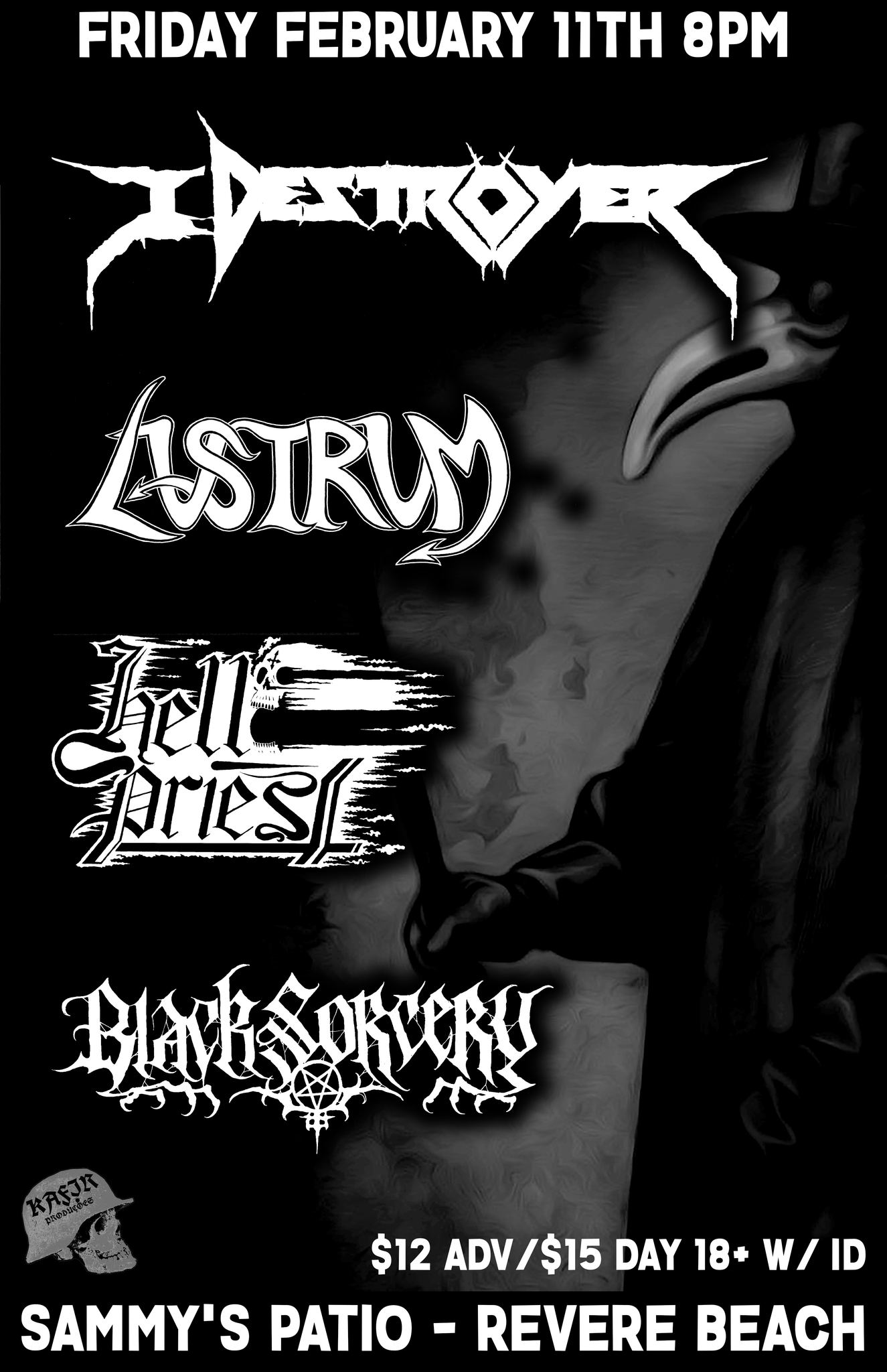 List of band names and date in many fonts