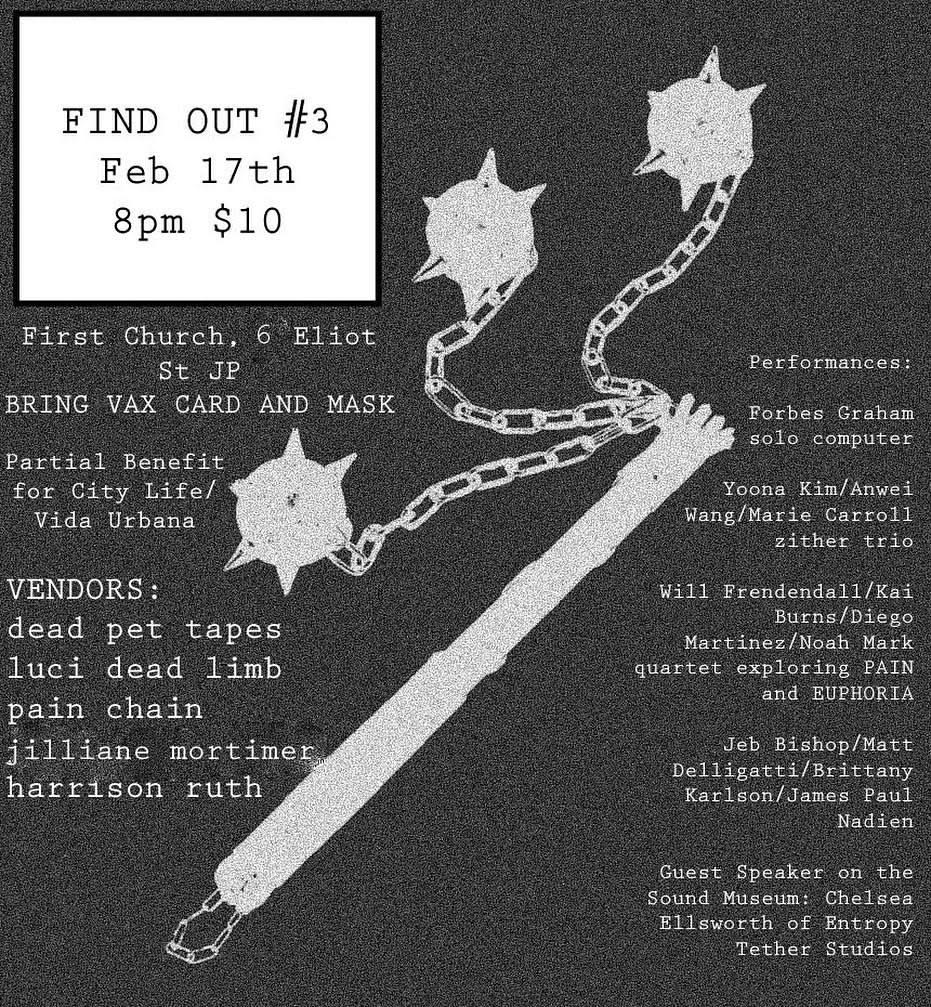 poster with info from it put into event page. poster also has a stick with chains attached to spikey balls at the end. whatever that weapons called.