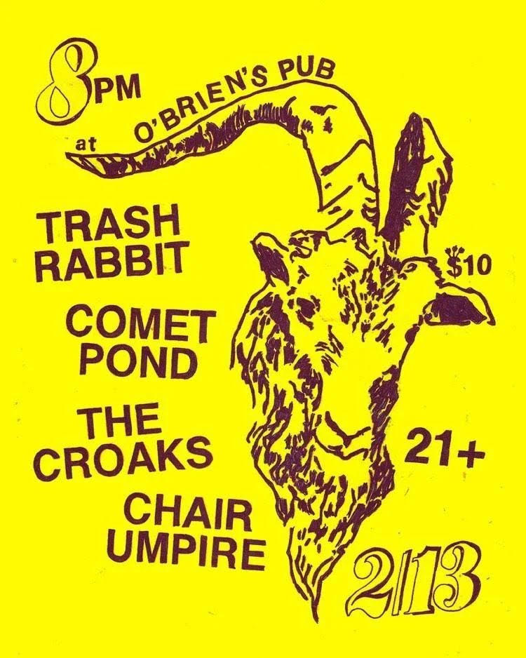 Poser with goat head drawn depicting the information provided on this event page around it