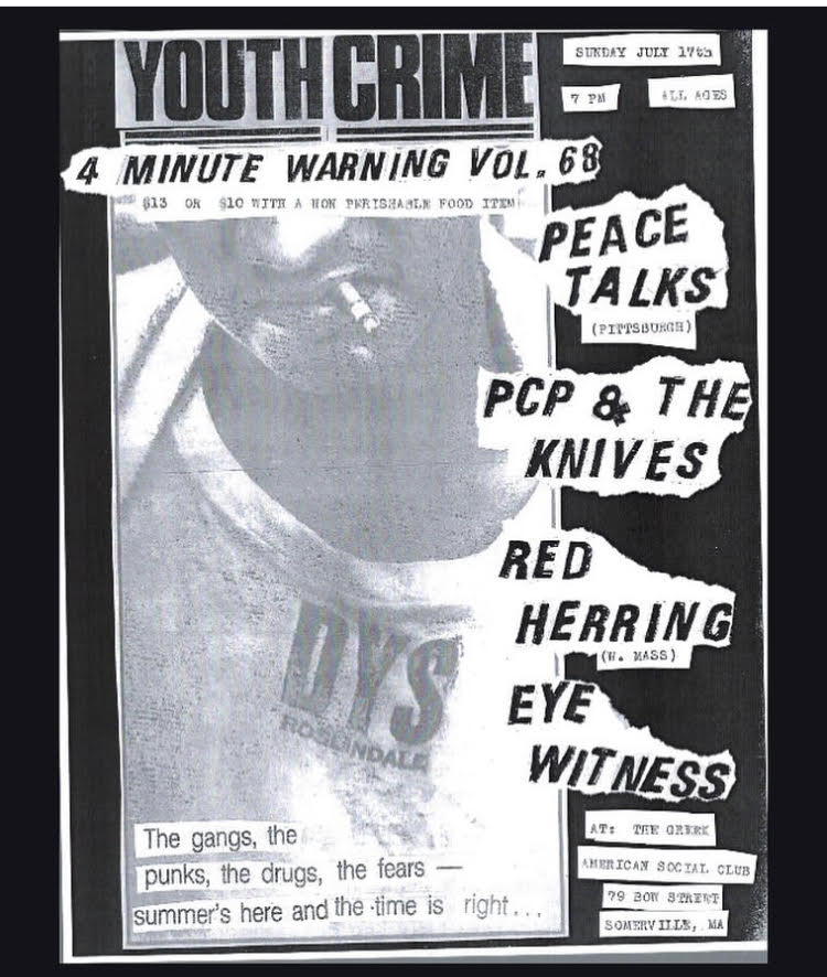 Poster with info listed on this page. backdrop is an news article that says "Youth Crime"